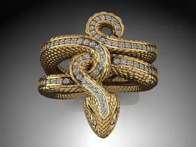 Snake Ring 3D print model