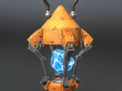 Sci-fi lamp crystal  Free low-poly 3D model