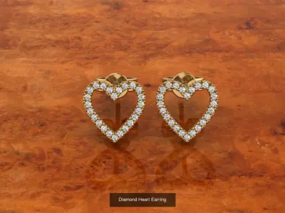 Diamond Jewelry 20 Earrings Collection 3D Model Pack