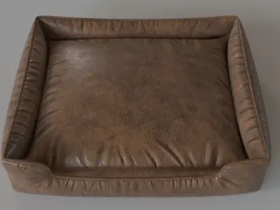 Lounge Faux Leather Vintage Medium Dog Bed 3D model