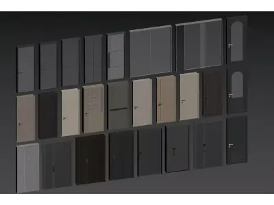 2025 New Style Wooden Door 3D model