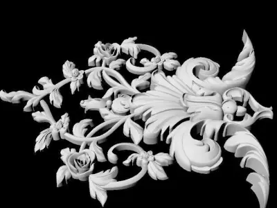 Central decor ornament for furniture 3D model 879