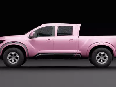 Nissan 4x4 Car Metallic Fuchsia Low-poly 3D model