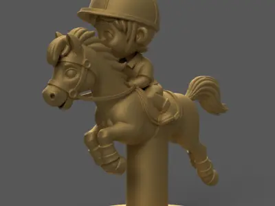 Fun 3D Pony Model for Kids  Perfect Desk Decor with base 3D print model