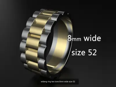 wideng  ring two tone 8mm wide 3D Model Pack