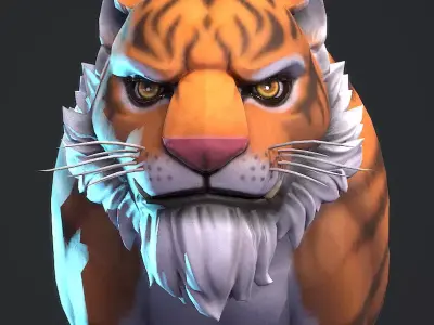  Tiger Low-poly 3D model