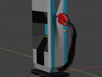 Low Poly Gas Pump 3D Model Low-poly 3D model