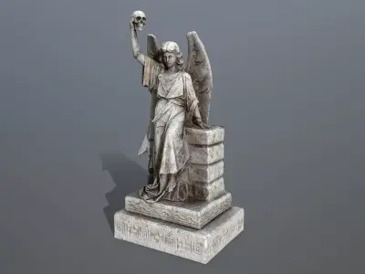 statue 2 of angel Low-poly 3D model