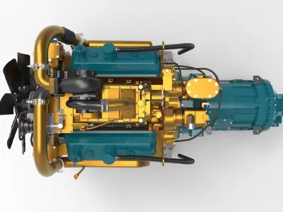 Marine diesel generator 3D model