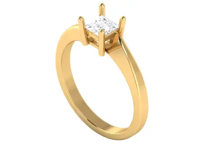Princess Cut Diamond Engagement Rings for Women 3D print model