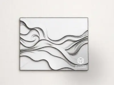 modern panel wall decor set wall relief mural CNC 98 3D model