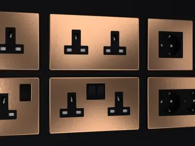 D and R Electrical Sockets or Outlets and Switches 3D model