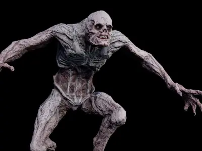 Mummy-zombie human low-poly game engine ready 3D model Low-poly 3D model