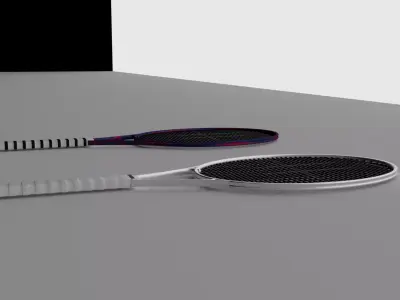 3d designing two tennis rackets on table 3D model