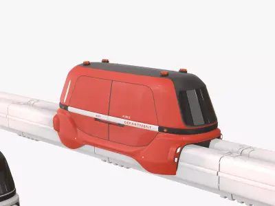 Wagons on rails 3D model