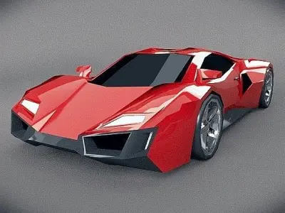 Lowpoly sporty concept Low-poly 3D model