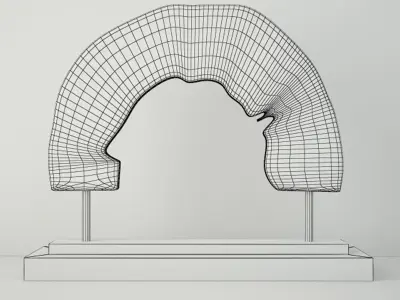 Wooden Decoration on Stand 3D model