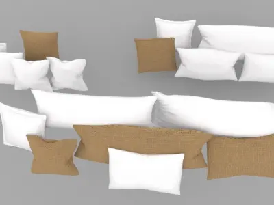 Pillows Set of Low-poly 3D model