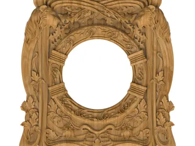 Carved picture frame STL 3D model 64