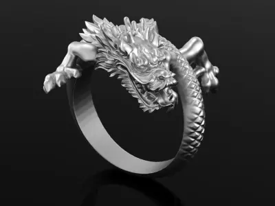 Dragon sculpture 3DM STL OBJ model for 3D printing and CNC 3D print model
