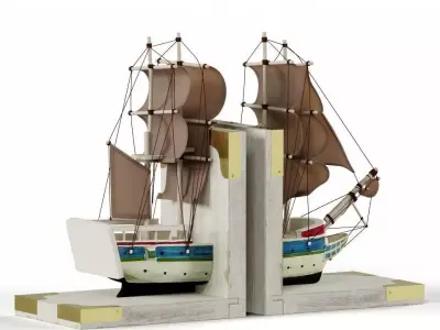 Trade Ship Book Ends Support 3D model