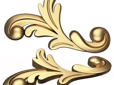 Carved Plaster Molding Decoration 029 Low-poly 3D model