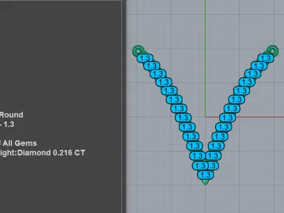 Diamond V Necklace Pendant 3D print model