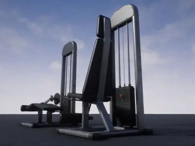 Leg Extension Curl Machine Low-poly 3D model