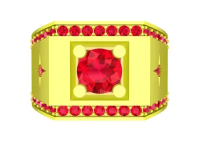 A7708 Simple Diamond Fashion Men Ring 3D print model