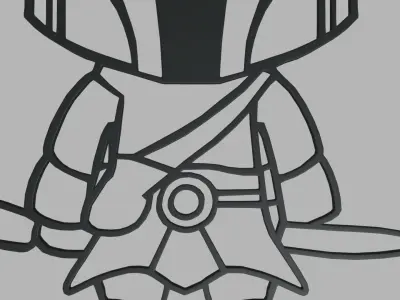 Mandalorian Wall Silhouette 01 3D print model