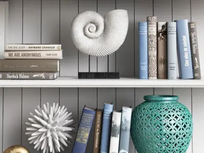 Decor Set 4 bookshelf 3D model