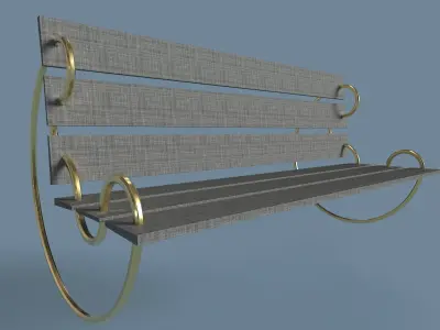 Bench wooden swing chair Free 3D model