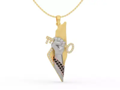 Jarusalem pendant key kudus free palestine  3D print model