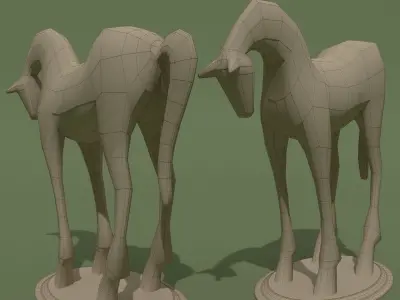 Horse Statuette Modern Minimalism 3D model