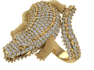 Crocodiles ring 3D print model 3D print model