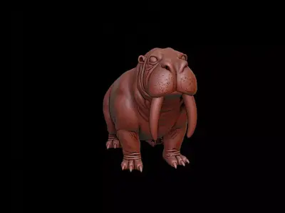 Walrus Animal Sculpture 3D print model purchase