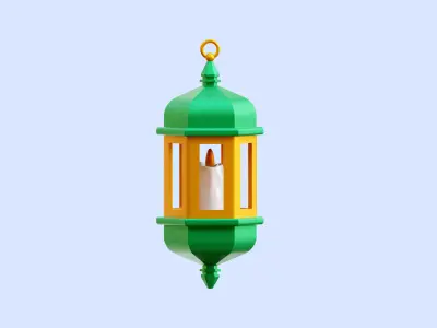 Islamic Lantern Illustration Low-poly 3D model
