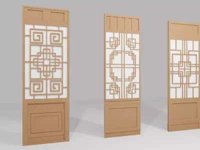 Chinese Window-Low Poly Type 2 Low-poly 3D model