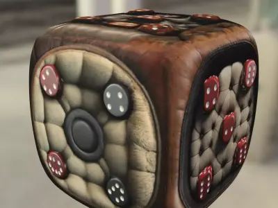 Dice Seat plush Low-poly 3D model