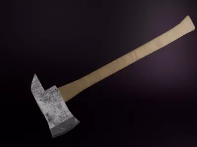 Low Poly Axe Game Ready Blender Unity Unreal Low-poly 3D model