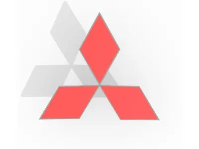 Mitsubishi emblem Low-poly 3D model