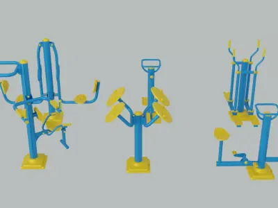 Outdoor Fitness Collection Low-poly 3D model purchase