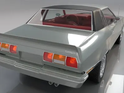 Mustang Ghia 1976 High Poly and Low Poly 3D model