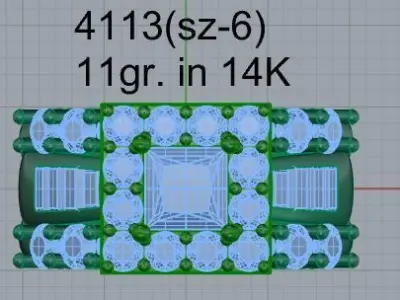 Square Halo Ring 4113 3D print model