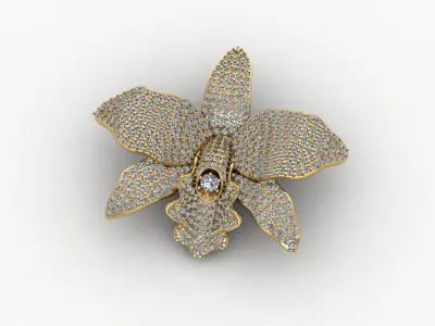 Flower Full Diamond Pendant Mat Day Hoa Lan 3D print model