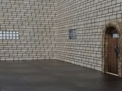 Prison Cell Modular GameReady Environment Low-poly 3D model