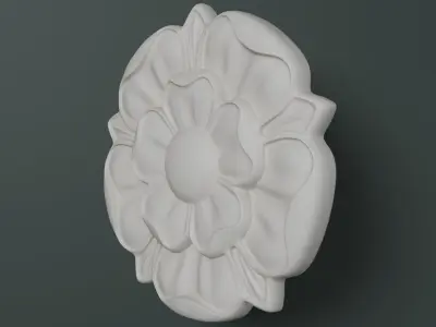 Small Rosette 002 - Tudor Rose 3D model