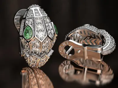 Bvlgari Serpenti Earrings 3D print model