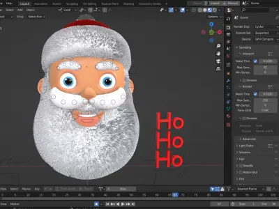 Animated Santa Ho Ho Ho Low-poly 3D model