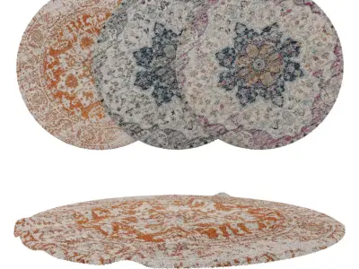 Round Rug Set 157 3D model